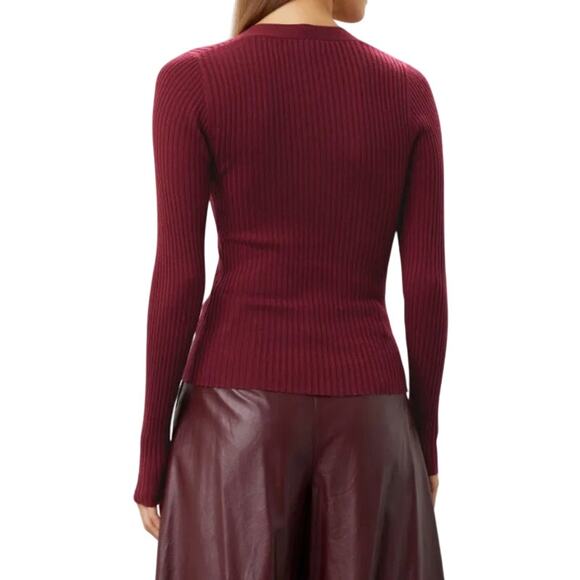 Derek Lam 10 Crosby x RTR Ribbed Henley Sweater in Red, Size M - Picture 3 of 6
